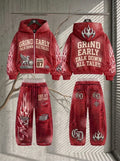 Grind Early "Talk Down All Tales" Red Tracksuit Set
